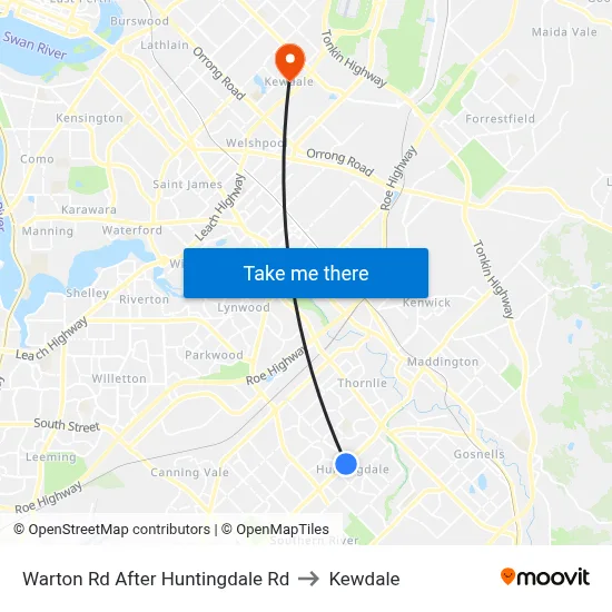 Warton Rd After Huntingdale Rd to Kewdale map