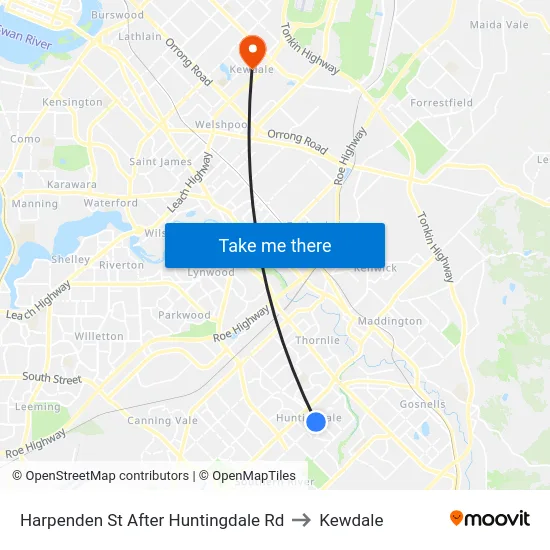 Harpenden St After Huntingdale Rd to Kewdale map