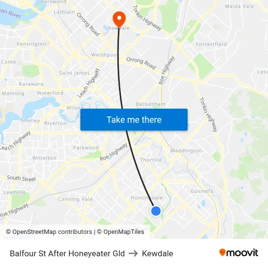 Balfour St After Honeyeater Gld to Kewdale map