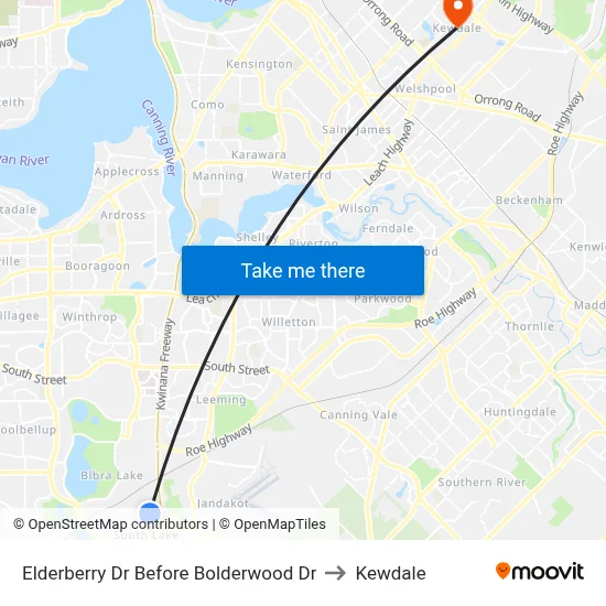 Elderberry Dr Before Bolderwood Dr to Kewdale map