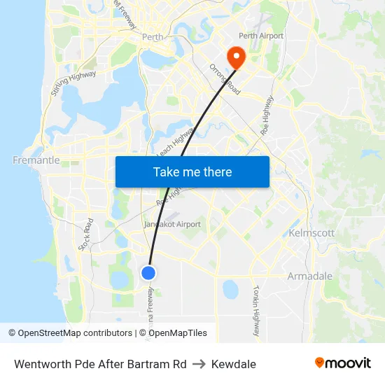 Wentworth Pde After Bartram Rd to Kewdale map