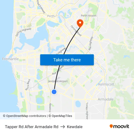 Tapper Rd After Armadale Rd to Kewdale map