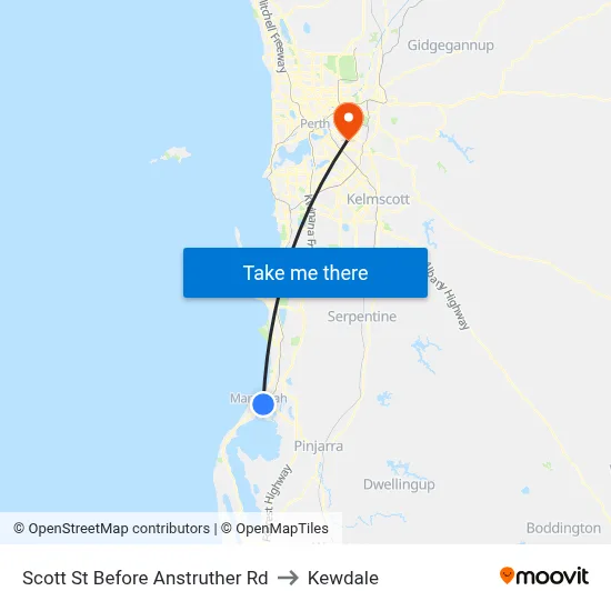 Scott St Before Anstruther Rd to Kewdale map
