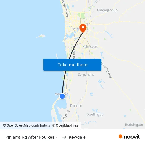 Pinjarra Rd After Foulkes Pl to Kewdale map