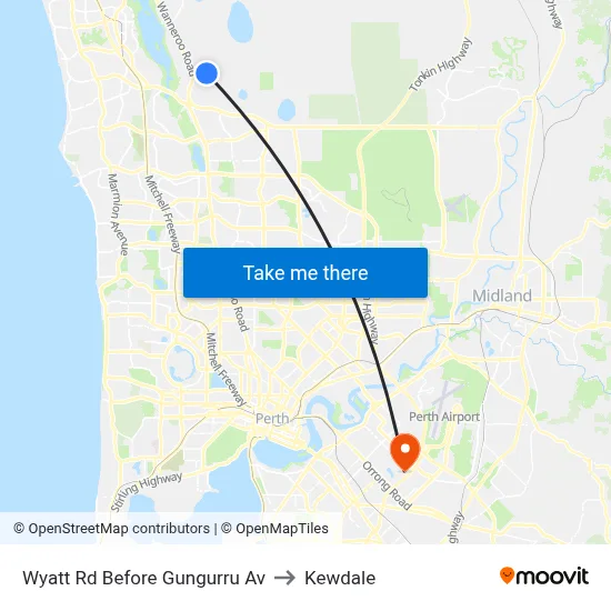 Wyatt Rd Before Gungurru Av to Kewdale map