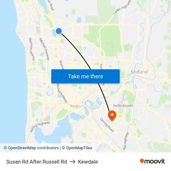 Susan Rd After Russell Rd to Kewdale map