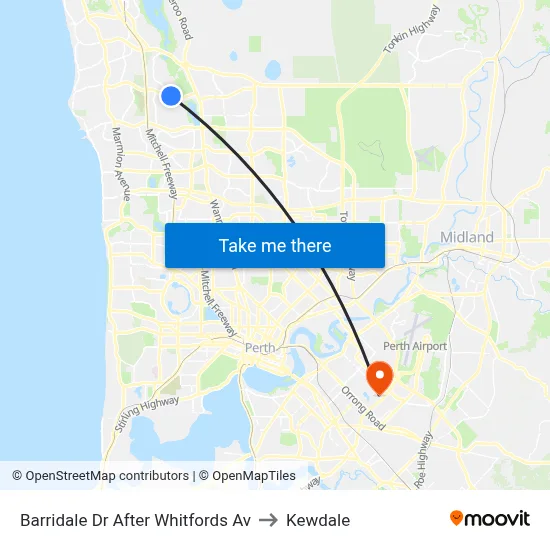 Barridale Dr After Whitfords Av to Kewdale map
