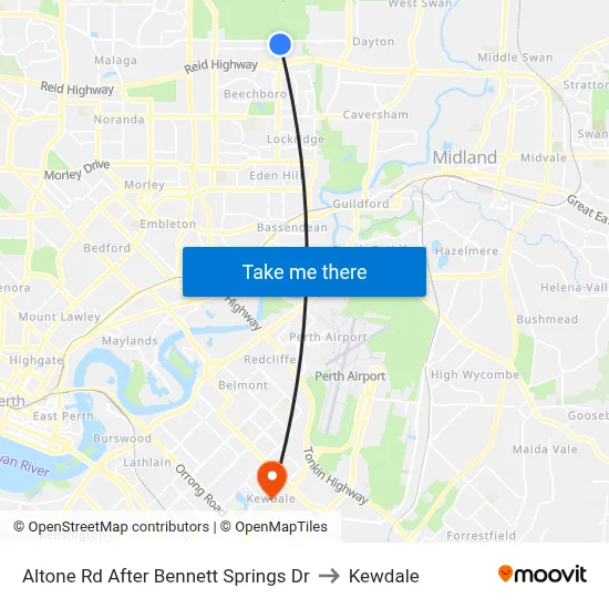 Altone Rd After Bennett Springs Dr to Kewdale map