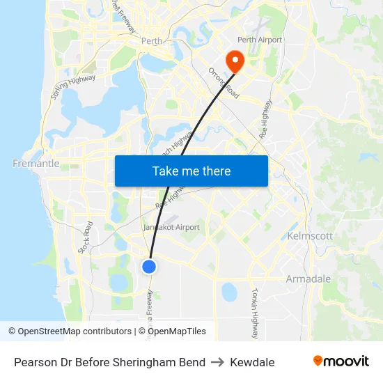 Pearson Dr Before Sheringham Bend to Kewdale map