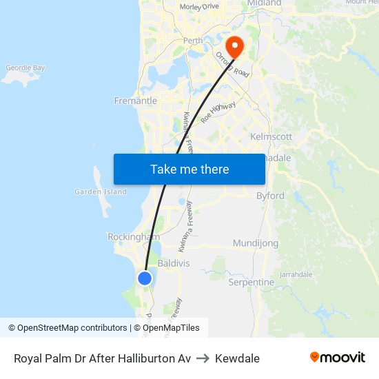 Royal Palm Dr After Halliburton Av to Kewdale map