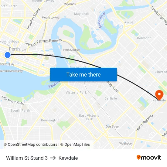 William St Stand 3 to Kewdale map