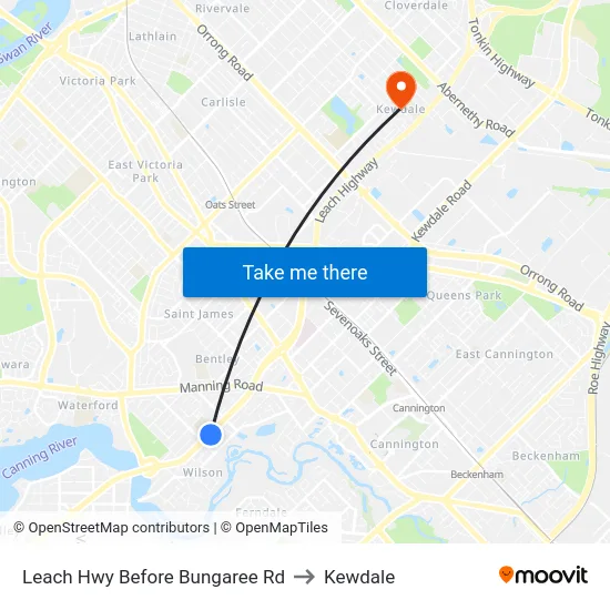 Leach Hwy Before Bungaree Rd to Kewdale map