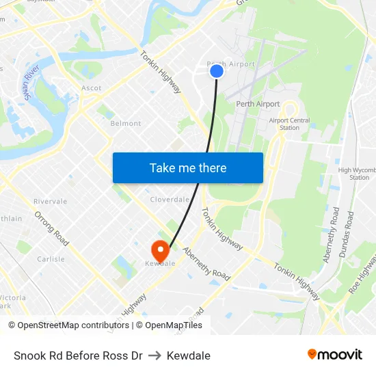 Snook Rd Before Ross Dr to Kewdale map