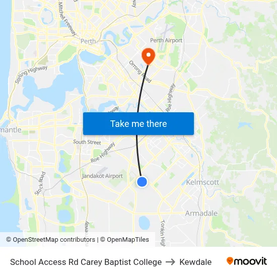 School Access Rd Carey Baptist College to Kewdale map