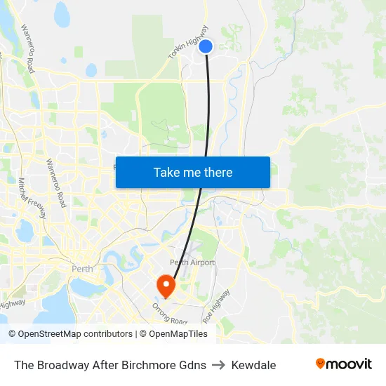 The Broadway   After Birchmore Gdns to Kewdale map