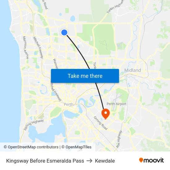Kingsway   Before Esmeralda Pass to Kewdale map