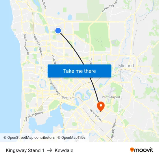 Kingsway   Stand 1 to Kewdale map