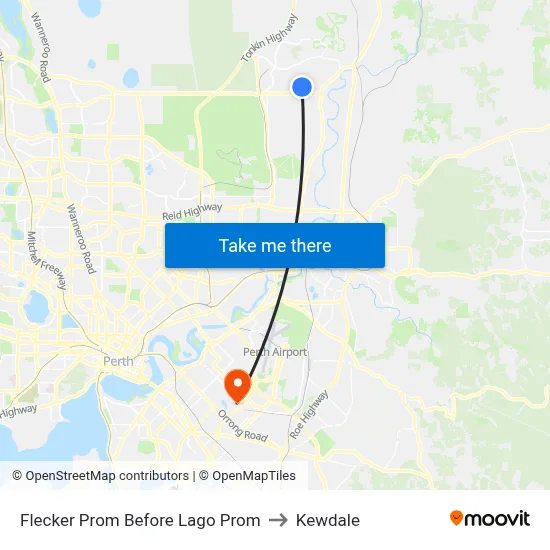 Flecker Prom Before Lago Prom to Kewdale map
