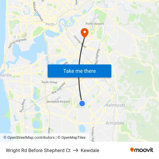 Wright Rd Before Shepherd Ct to Kewdale map