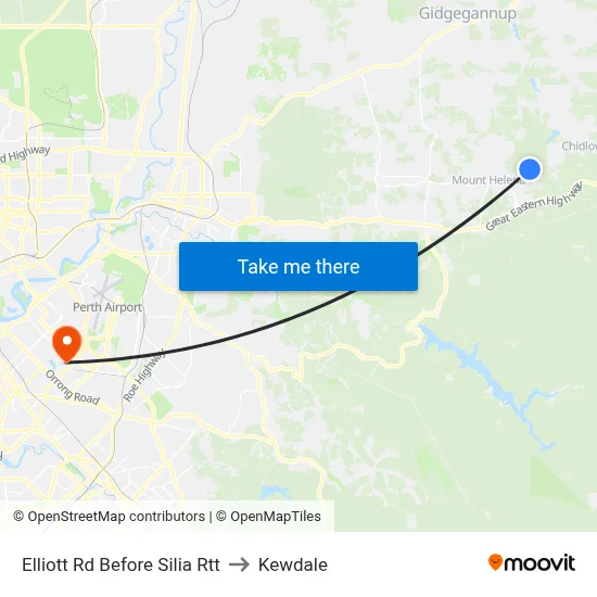 Elliott Rd Before Silia Rtt to Kewdale map