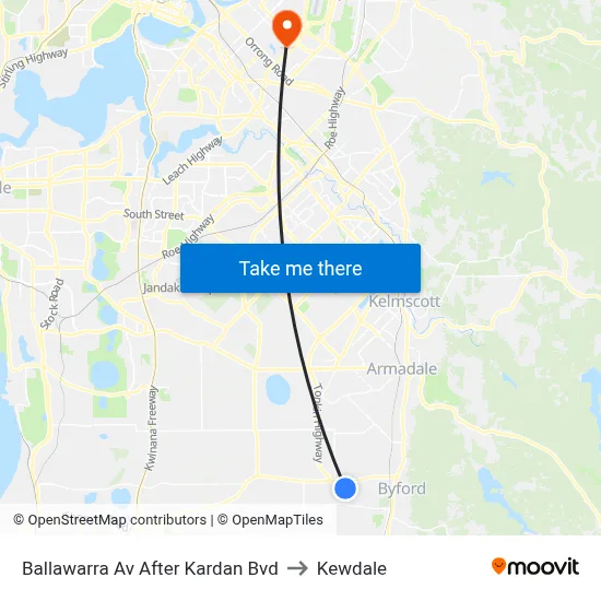 Ballawarra Av After Kardan Bvd to Kewdale map