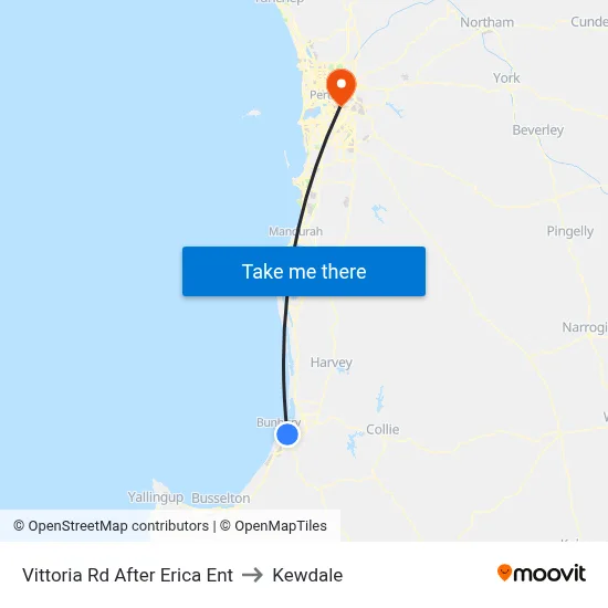 Vittoria Rd After Erica Ent to Kewdale map