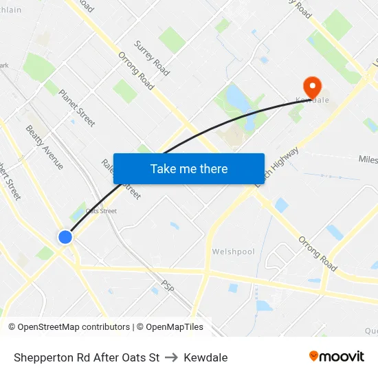 Shepperton Rd After Oats St to Kewdale map