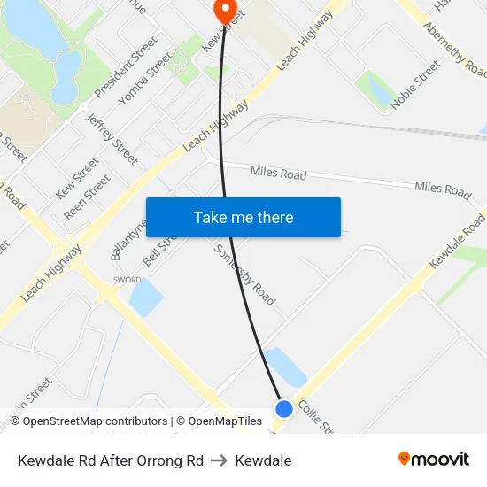 Kewdale Rd After Orrong Rd to Kewdale map