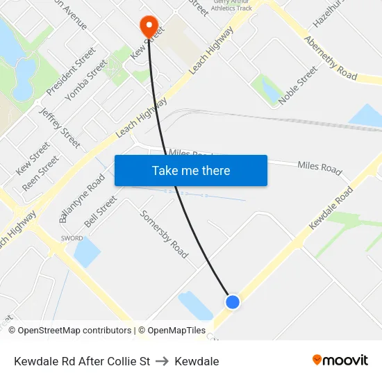 Kewdale Rd After Collie St to Kewdale map
