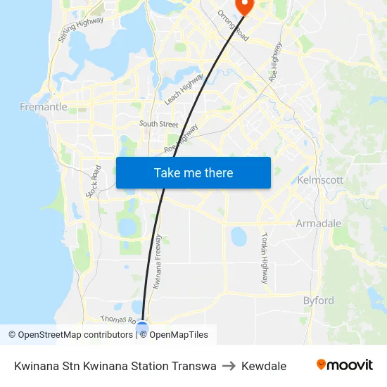Kwinana Stn Kwinana Station Transwa to Kewdale map