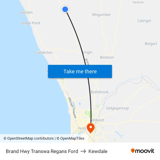 Brand Hwy Transwa Regans Ford to Kewdale map