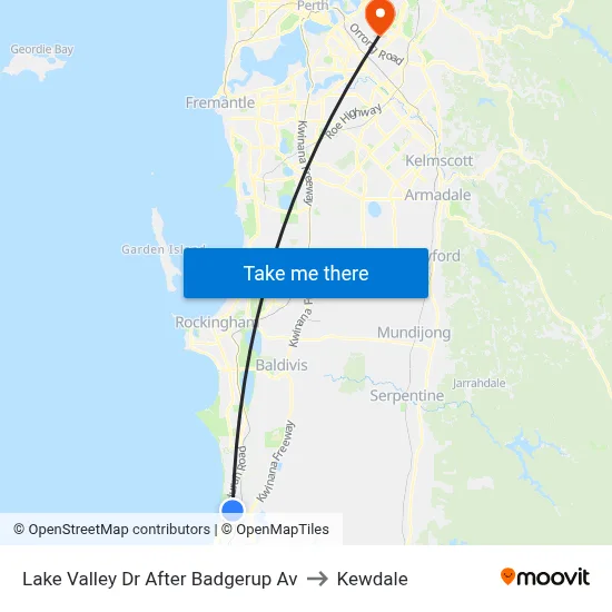 Lake Valley Dr After Badgerup Av to Kewdale map