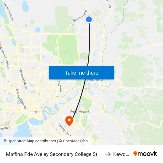 Maffina Pde Aveley Secondary College Stand 1 to Kewdale map