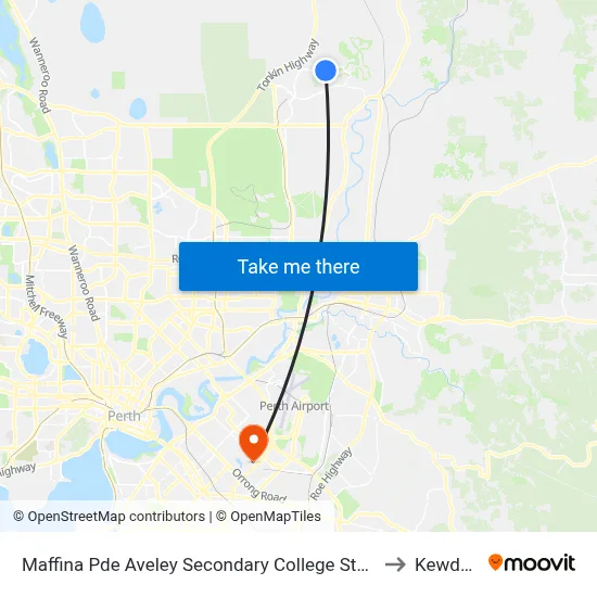 Maffina Pde Aveley Secondary College Stand 3 to Kewdale map