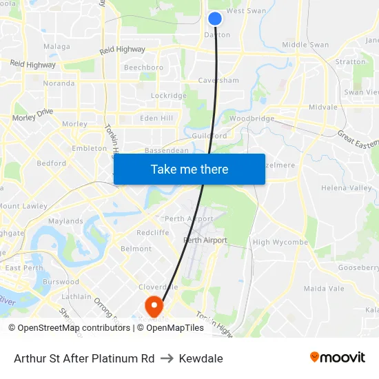 Arthur St After Platinum Rd to Kewdale map