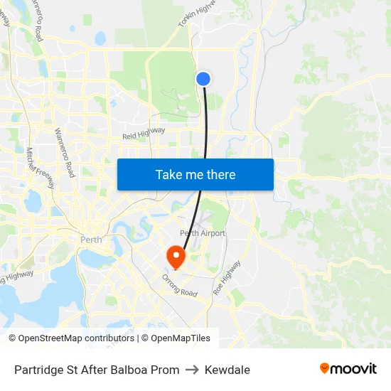 Partridge St After Balboa Prom to Kewdale map