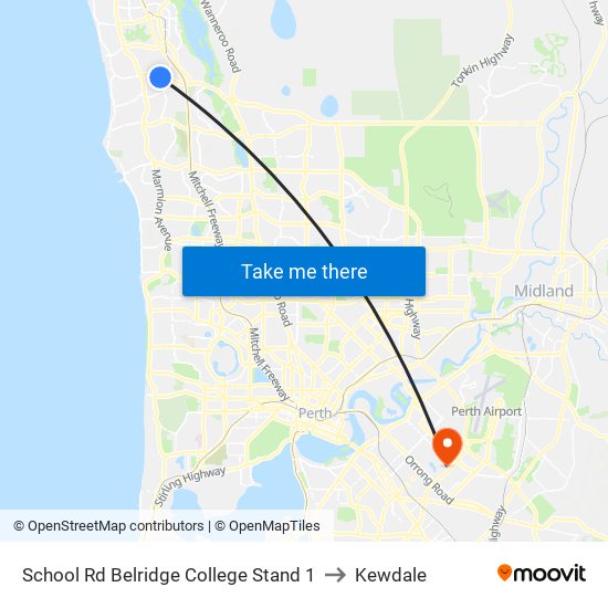 School Rd Belridge College Stand 1 to Kewdale map