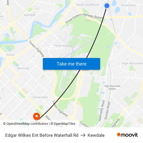 Edgar Wilkes Ent Before Waterhall Rd to Kewdale map