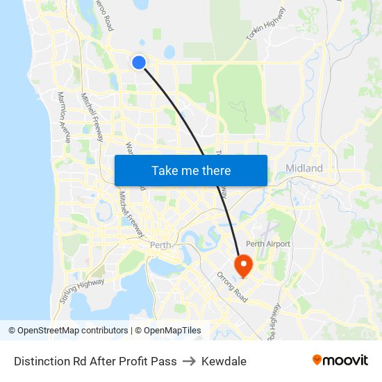 Distinction Rd After Profit Pass to Kewdale map