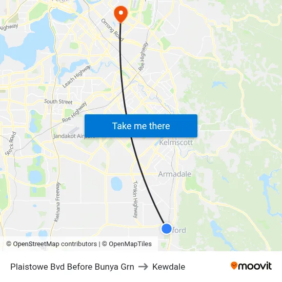 Plaistowe Bvd Before Bunya Grn to Kewdale map