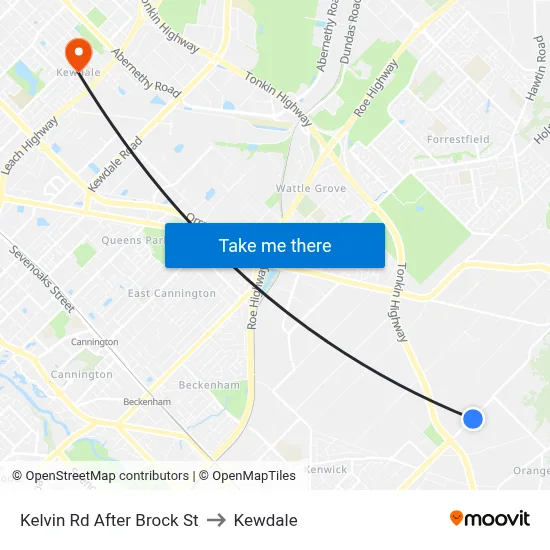 Kelvin Rd After Brock St to Kewdale map
