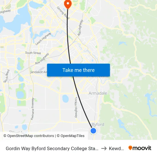 Gordin Way Byford Secondary College Stand 2 to Kewdale map