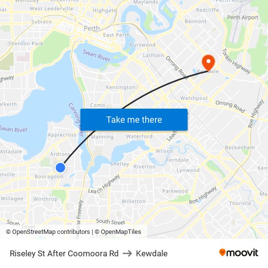 Riseley St After Coomoora Rd to Kewdale map