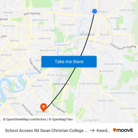 School Access Rd Swan Christian College Stand 1 to Kewdale map