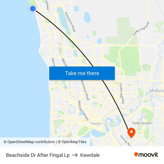 Beachside Dr After Fingal Lp to Kewdale map