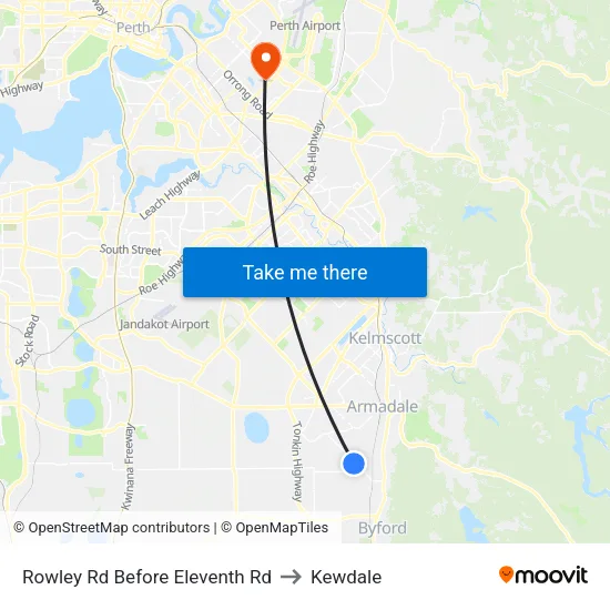 Rowley Rd Before Eleventh Rd to Kewdale map