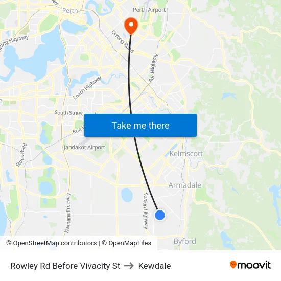 Rowley Rd Before Vivacity St to Kewdale map