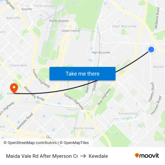 Maida Vale Rd After Myerson Cr to Kewdale map