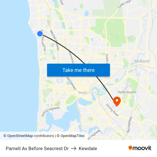 Parnell Av Before Seacrest Dr to Kewdale map