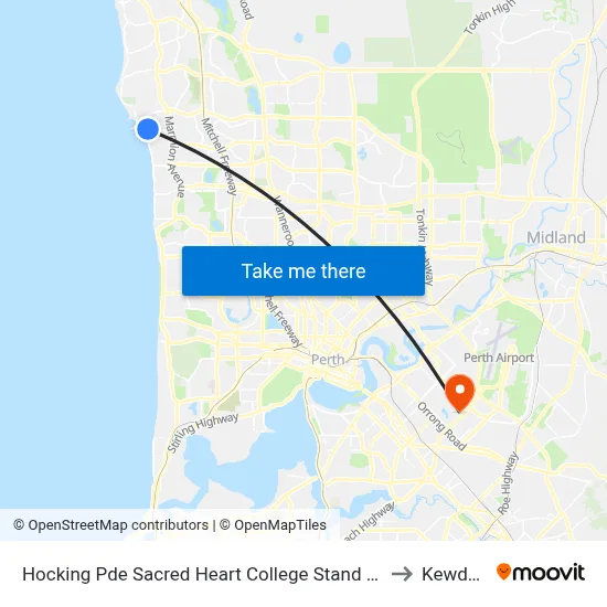 Hocking Pde Sacred Heart College Stand 1 & 2 to Kewdale map